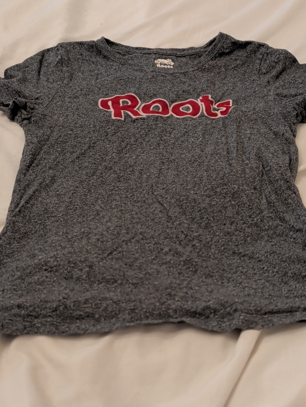 Roots Charcoal Tee with Red Logo
